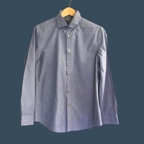 MICHAEL KORS- SOLID Button-Down Shirt Men's Neck Sz15.5 Business Casual- MEDIUM - Picture 1 of 6